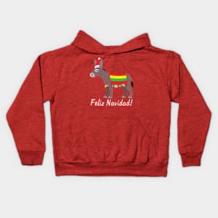 Feliz Navidad! Burro Dressed for the Holidays Kids Hoodie